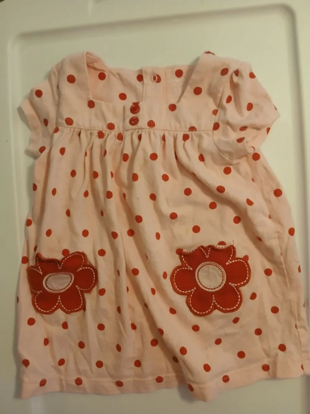 Carters Super Cute 12 Month Pink And Red Flower Dress